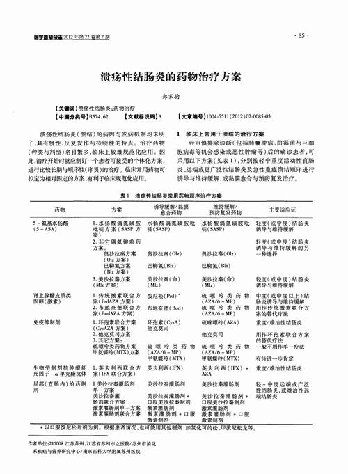 活动期轻度溃疡性结肠炎首选药物